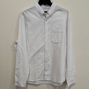 Express Classic White Casual Button-Down Shirt